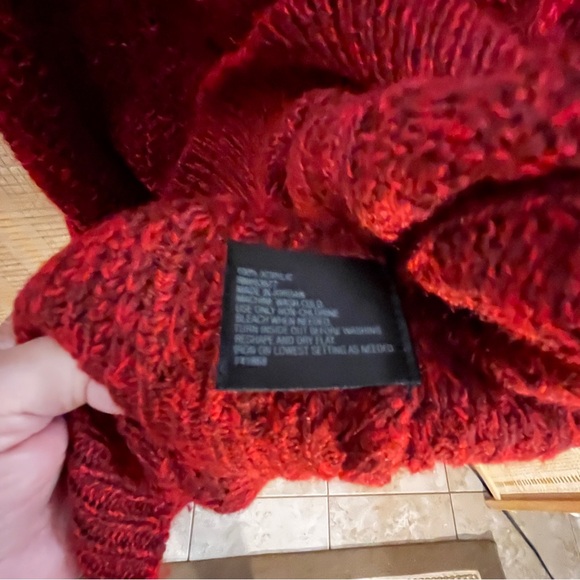 Worthington Plus Sized Red Cable Knit Cowl Neck Sweater 3X - Picture 8 of 8